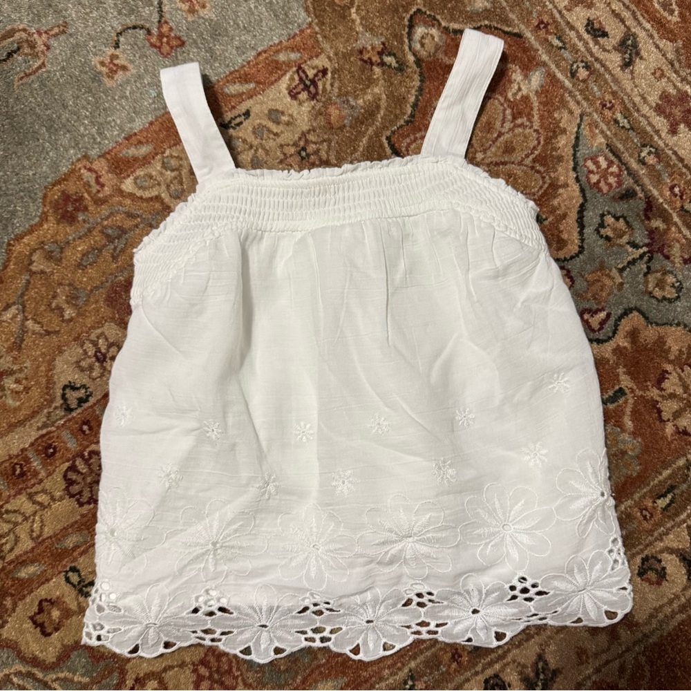 White Floral Kids Top